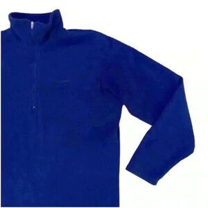 PATAGONIA Vintage 90s Womens Blue Capilene Fleece 1/4 Zip Pullover Sweater Sz M